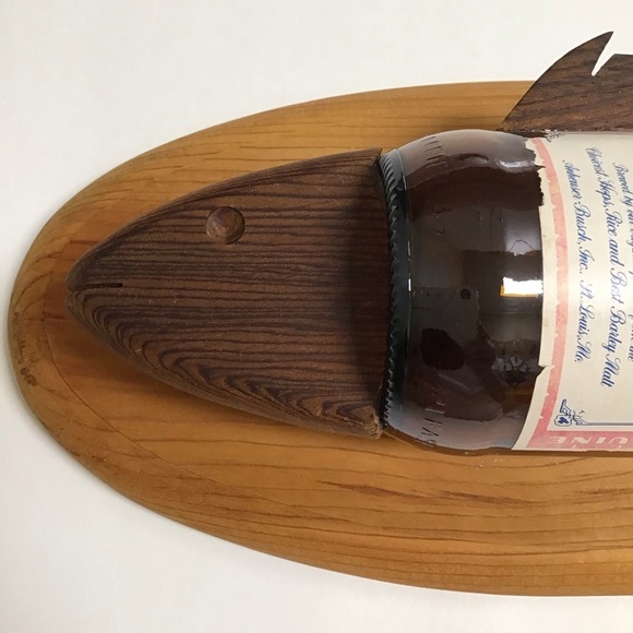 Budweiser Beer Bottle Fish Wall Plaque Wood Handmade Bud Folk Art Bar Decor 80’s - Picture 6 of 16